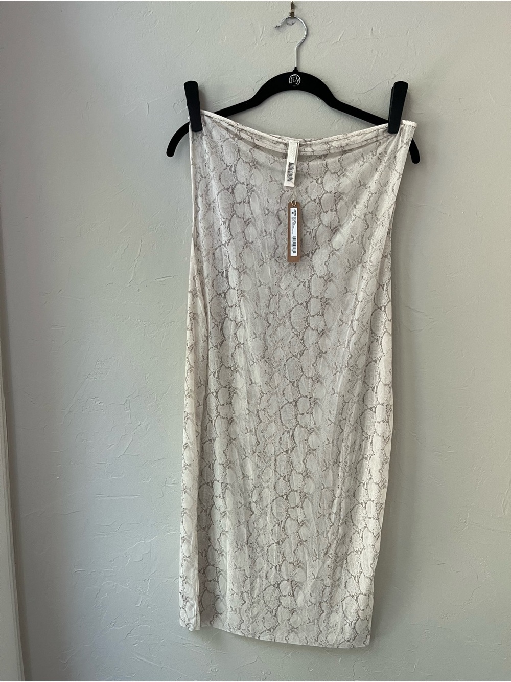 SKIMS MILKY SHEER MIDI TUBE DRESS STONE PASTEL SNAKE PRINT L - Picture 5 of 6